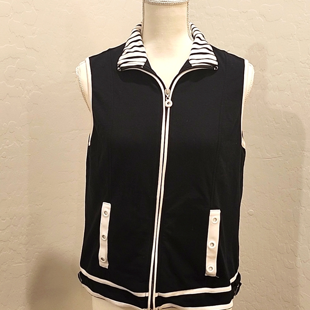 DRAPER'S & DAMON'S PETITE BLACK & WHITE VEST IN GREAT CONDITION SZ PM